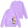 thumbnail image 3 of WOYY Cute Sweatshirt for Girls Casual Cartoon Cat Long Sleeve Pullover Top, Purple, Sizes 1-14, 3 of 5