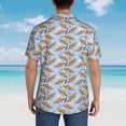 thumbnail image 4 of Gukieu Cute Sloth Print Men's Short-sleeved Shirts, Button-down Lapel Hawaiian Shirts, T-shirts, Beach Vacation Summer Casual Wear,Large, 4 of 7