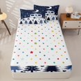 thumbnail image 4 of Manfei Adventure Cartoon Car Zipper Twin Comforter Sets with Fitted Sheet and 2 Pillowcases,Happy Camping Zipper Bedding Set,Black Blue White,Reversible, 4 of 7