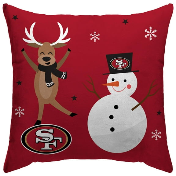 San Francisco 49ers 18'' x 18'' Holiday Reindeer D-cor Pillow