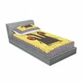 thumbnail image 3 of Ambesonne Abstract Fitted Sheet & Pillow Sham Set, Trippy Creature Eyes, Full, Warm Taupe Yellow, 3 of 3