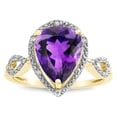 thumbnail image 2 of Star K � Vintage Look Halo Large 11x8 Pear Shape Genuine Amethyst Ring, 2 of 9