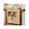 thumbnail image 1 of Bingirl Mobile Kitchen Island Cart With Storage- 360° Rolling Wheels. Drawers. Spice Rack. Black Handle. Versatile Storage And Serving Cart For Kitchen And Dining Room. Small Kitchen Island On Wheels, 1 of 5