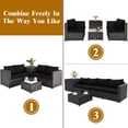 thumbnail image 4 of Gymax Ensemble de 4 Meubles de Patio en Rotin Ensemble Causeuse Rembourrée Table de Rangement Extérieur Noir, 4 of 6