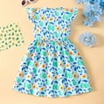 thumbnail image 4 of Toddler Girls Children Short Sleeve Prints Dresses Dress Clothes for Kids Size 2-3T, 4 of 5