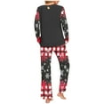 thumbnail image 4 of Censtreet Women's Christmas Long Sleeved Pajamas Set,Gradient Printed Casual Sleepwear with Pockets,2 Piece Round Neck Snug-Fit Loungewear, 4 of 6