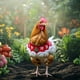 thumbnail image 1 of Decoración navideña de gallinas en forma de enchufe | Estaca de animales de granja para jardín al aire libre | Decoración acrílica de animales para jardín para exhibir en Navidad, 1 of 5