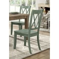 thumbnail image 2 of Casual Teal Finish Chairs Set of 6, Pine Veneer Transitional Double-X Back Design Dining Room Chairs, 2 of 4