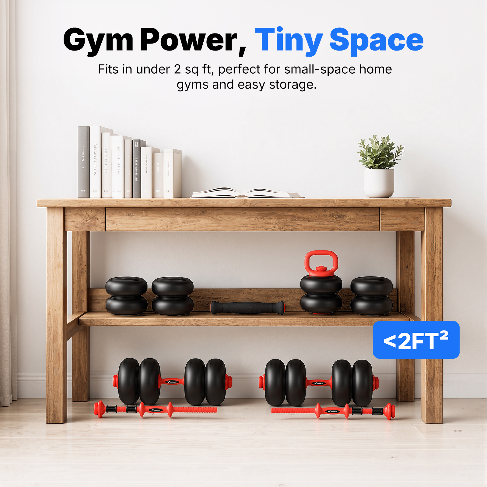 Merach 45 lb Adjustable Dumbbell and Kettlebell Set photo 5