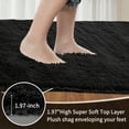 thumbnail image 4 of Solid Color Fluffy Rugs, Non-slip Soft Shaggy Floor Carpet Mats & Rugs for Room Decor, Washable Non-slip Modern Area Rug, Modern-style Decorative Carpets for Home Livingroom Bedroom, Black, 4 of 9
