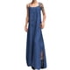 thumbnail image 2 of Tirantes de moda para mujer Vestido de tubo de mezclilla suelto sexy Falda larga dividida Pompotops  qyievc872, 2 of 6