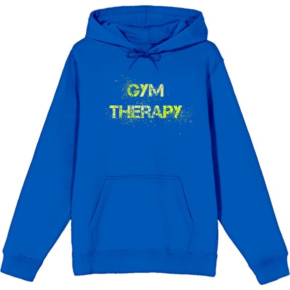 Gym Culture Gym Therapy Adult Blue Long Sleeve Hoodie-Medium