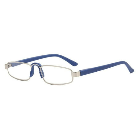 Fashion Vintage Frame Simple High-definition Eye Protection Ultra Light Glasses Reading Glasses BLUE STRENGTH200