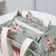 thumbnail image 5 of DLIU Thick Fabric Floral Tote Lunch Bag, Green flowers, Work Carrying Bag, Hand Bag, 5 of 9