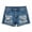 Dark Blue, variant on Zynoxe Women's Denim Shorts with Pockets Trendy High-Waisted Frayed Jean Shorts Straight-Leg Button Ladies Shorts S