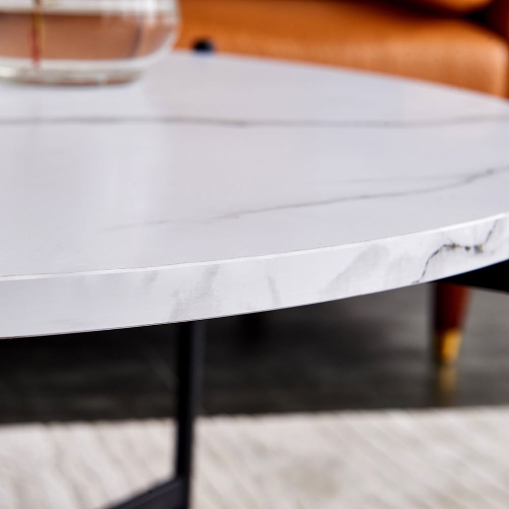 Kepooman Modern Round Nesting Coffee Tables with Marble Top, 36" Wooden Side End Table for Living Room Small Space Kepooman Modern Round Nesting Coffee Tables with Marble Top, 36" Wooden Side End Table for Living Room Small Space