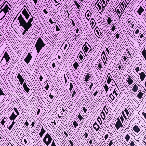 Ahgly Company Indoor Square Oriental Purple Modern Area Rugs, 5' Square
