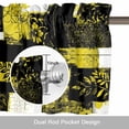 thumbnail image 6 of Modern Boho Valance Curtain Flower Geometric Texture Yellow Black Abstract Art Window Valances Rod Pocket Short Curtains Window Treatments for Kitchen Bedroom Bathroom Laundry 42" x 12", 6 of 9
