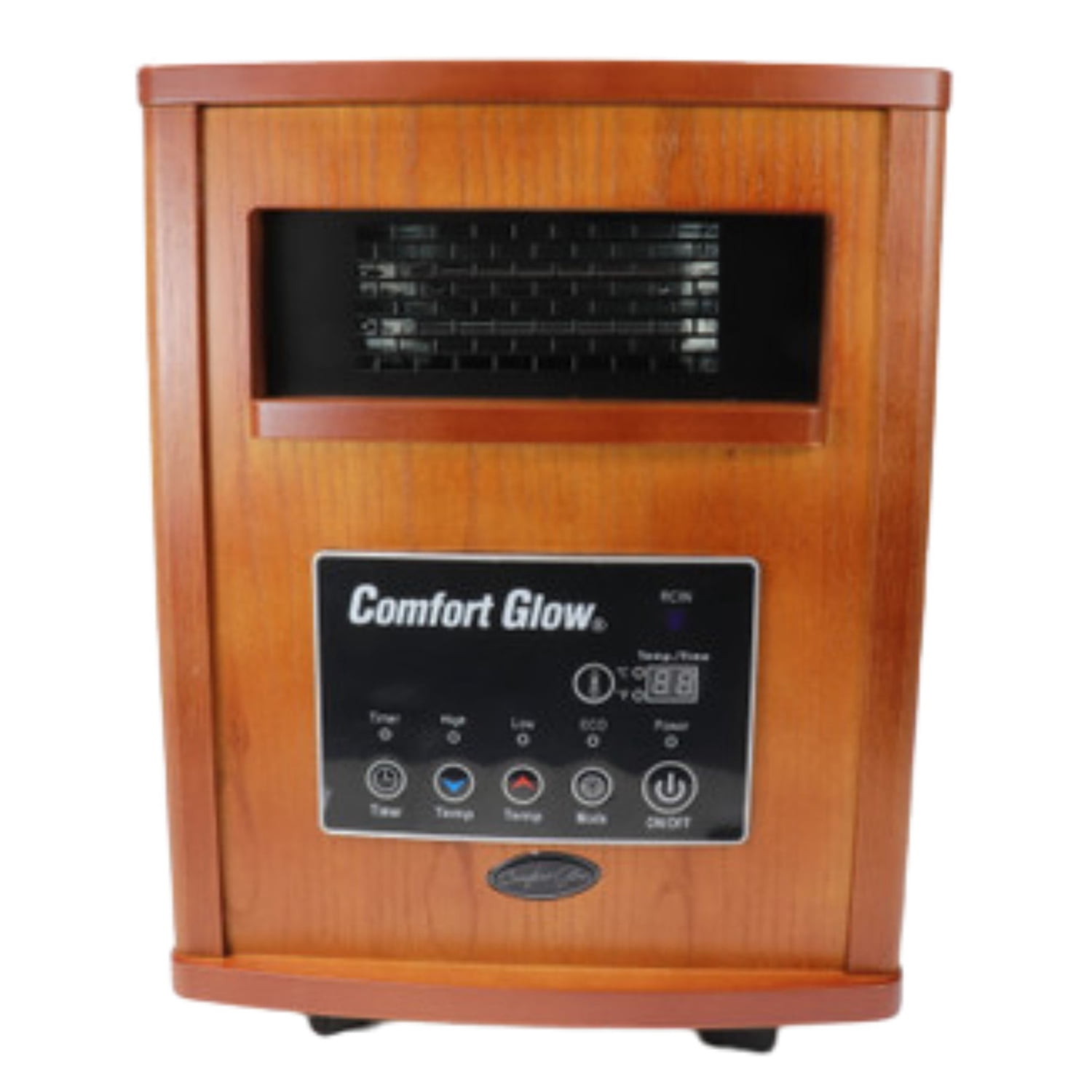 Comfort Glow Portable Electric Cabinet Forced-Air Infrared Quartz Heater, 1,500/750/ECO, 5,120 BTUs, 8 Elements, LED Display, Remote, 6-Ft. Cord