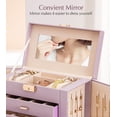 thumbnail image 6 of Enogets Large Jewelry Box for Women, 6-Layer Jewelry Organizer with 5 Drawers, Lockable Storage Case with Mirror & Necklace Hooks,Dusty Purple, 6 of 12