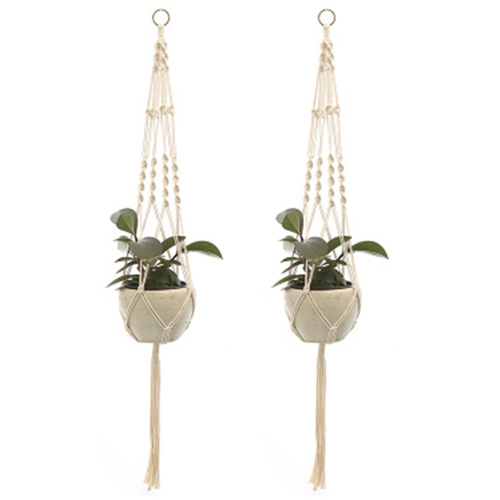 Plant & Pot NOT Included 40 Inch Indoor Outdoor Hanging Planter Basket Flower Pot Holder Cotton Rope 4 Legs Suitable for Pots Up to 8 Inches in Diameter ALLADINBOX Macrame Plant Hanger 