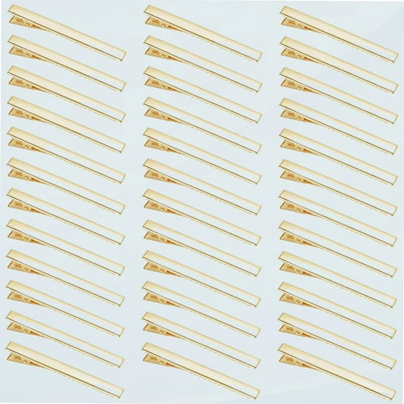60 Pcs Alligator Curl Clips, 3 Inch Flat Single Prong Clips Hair Accessories for Hair Styling, Hair Coloring, Gold