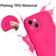 thumbnail image 3 of Designed for iPhone 14 Case, Neon Pink Phone Cover, Cute Curly Wave Frame Shape Slim Soft TPU Gel Rubber Bumper Shockproof Protective Phone Cases 6.1 Inch, Hot Pink, 3 of 17