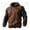 Brown, variant on Men's Casual Hooded Sweatshirt with Perforated Detail for Autumn Winter Athletic Wear Comfortable Pullover Oversized Pullover Long Sleeve Crewneck Casual Tops