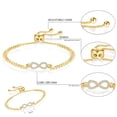 thumbnail image 2 of APSVO Cubic Zirconia Gold Infinity Bracelet for Women Teen Girl Daughter Girlfriend Adjustable 6-9 Inch Charm Bracelet Chain Birthday Valentine's Day Mother's Day Christmas Jewelry Gift for Her, 2 of 5