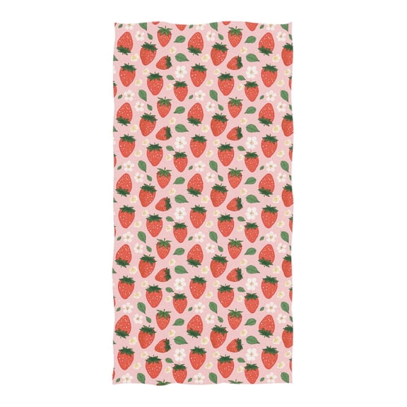 Oversized Beach Towel Extra Large Absorbent Microfiber Bath Towels Soft Quick Drying Strawberry Leaves Fower 74"x37"
