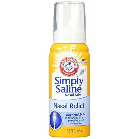 Simple Saline Moisturizes & Clears Everyday Nasal Mist Congestion Relief, 1.5 oz, 6 Pack