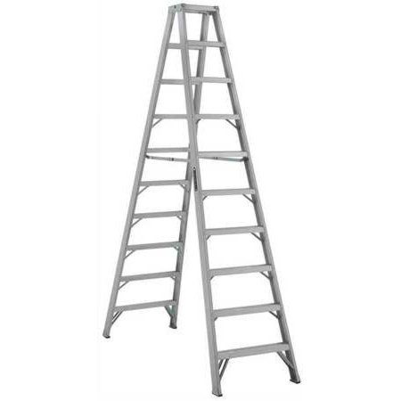 LOUISVILLE AM1010 10 ft Aluminum 300 lb Capacity Twin Stepladder IA