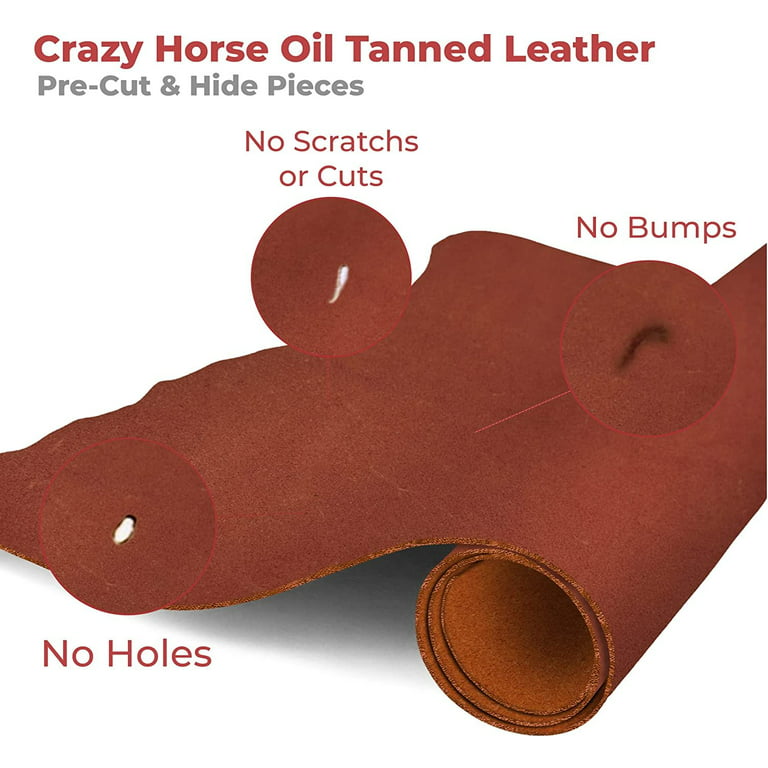 6 Pieces Crazy Horse Leather Sheets 10.25''X7.3'',Leather Pieces for crafts  and DIY, Veg tanned leather, Genuine Italian Calf skin, Vintage