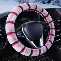 Winter Faux Wool Steering Wheel Cover - Warm, Cold Resistant, Fits Standard Wheels, Unisex Car Accessory