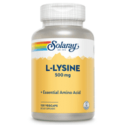 SOLARAY L Lysine 500 mg Capsules - Free-Form Essential Amino Acids Supplement - Powerful Wellness Support with L-Lysine Amino Acid - Lab Verified, 60-Day Guarantee, 120 Servings, 120 VegCaps