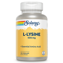 SOLARAY L Lysine 500 mg Capsules - Free-Form Essential Amino Acids Supplement - Powerful Wellness Support with L-Lysine Amino Acid - Lab Verified, 60-Day Guarantee, 120 Servings, 120 VegCaps