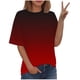 thumbnail image 1 of Blusas de Manga Corta para las Mujeres, Moda Impresa Cuello Redondo Camiseta Casual Top Hecho de Cómodo Estante de Algodón de Imitación para Todas las Estaciones, Blusas de Algodón para las Mujeres, 1 of 5