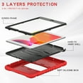 thumbnail image 7 of Shockproof Case for iPad 10.2 (9th/8th/7th Generation, 2021/2020/2019 Release), Kids Friendly Heavy Duty Rugged Hybrid Protective Tablet Cover with Kickstand, Red, 7 of 7