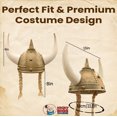 thumbnail image 3 of Nicky Bigs Novelties Adult Nordic Viking Helmet with Horns Braids Barbarian Warrior Costume Accessory Gold, 3 of 6