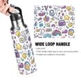 thumbnail image 4 of Yayeee 33oz Insulated Water Bottle Double Wall Stainless Steel with Flip Straw Lid, Purple Doodle Pattern, 4 of 7