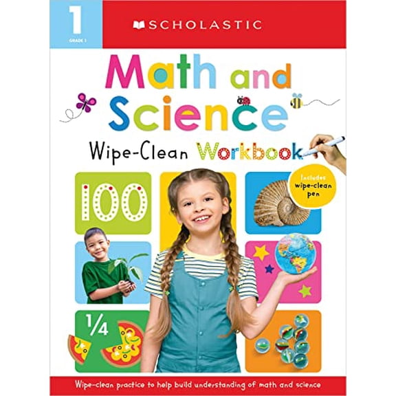 Pre-Owned First Grade Math/Science Wipe Clean Workbook: Scholastic Early Learners (Wipe Clean) (Paperback) 1338849905 9781338849905