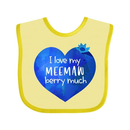

Inktastic I Love My Meemaw Berry Much Boys or Girls Baby Bib