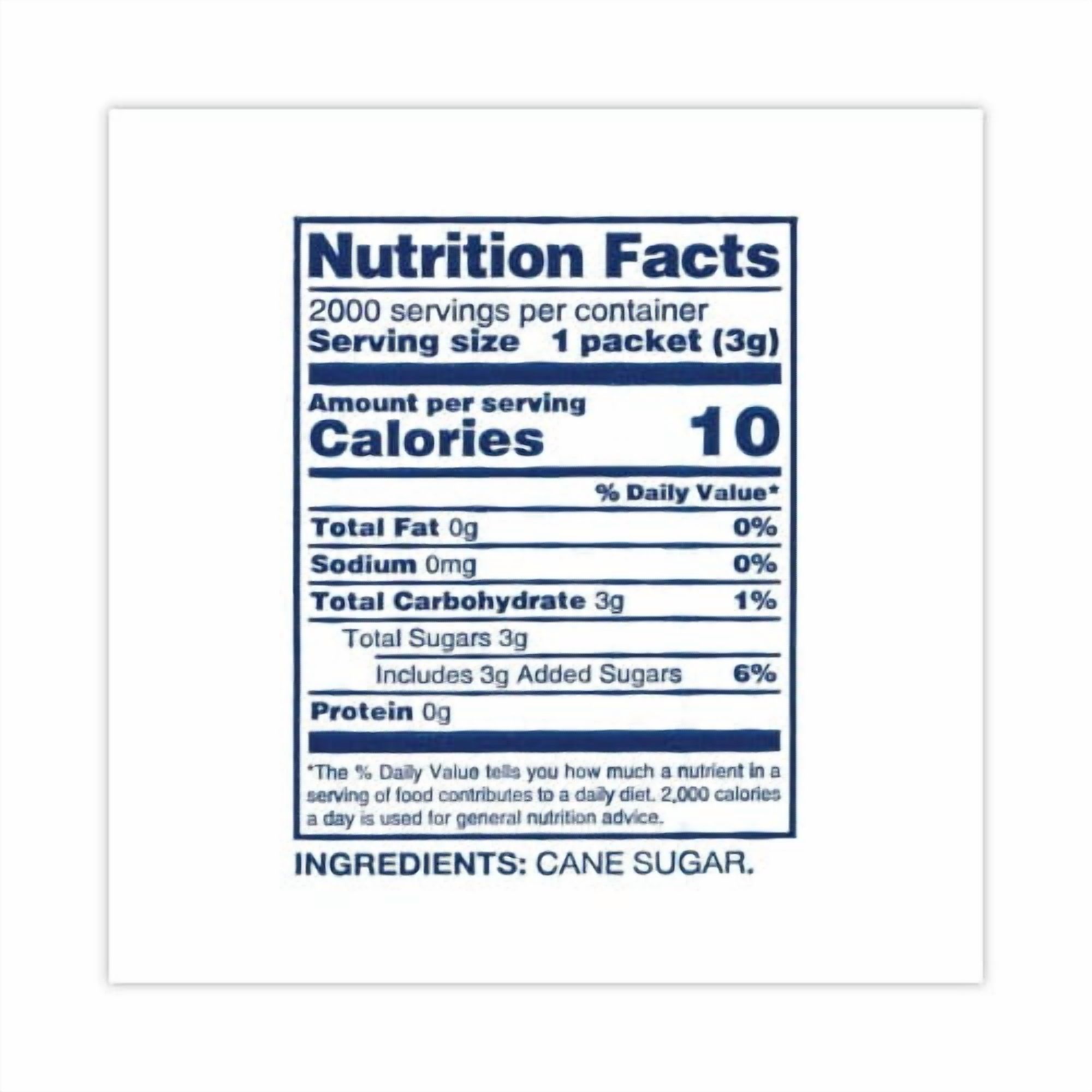 Domino Sugar Packets, 0.1 oz Packet, 2,000/Carton, Ships in 1-3 Business Days