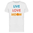 thumbnail image 1 of Cat Art Live Love Meow Quote Tee Men's -Image by Shutterstock, 1 of 1