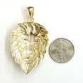 thumbnail image 4 of 10k yellow Gold lion head face Leo zodiac Pendant charm fine gift jewelry 10.3g, 4 of 12