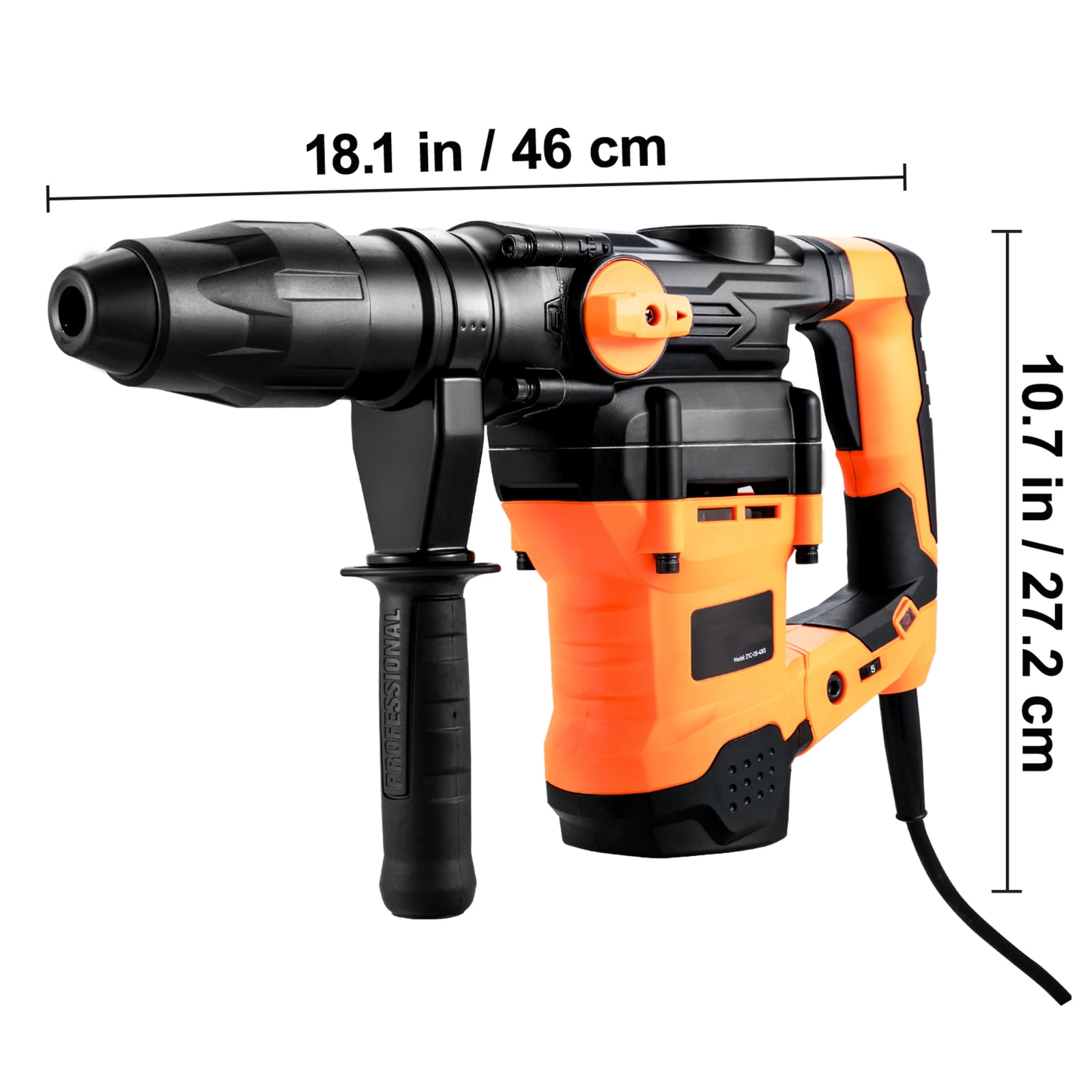 KFFKFF 1-9/16 Inch SDS-Max Rotary Hammer Drill, 13Amp Corded Tool, Durable Chipping Hammer with Vibration Reduction & Safety Clutch, Electric Demolition Drill with Adjustable Speed