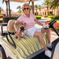 thumbnail image 3 of Golf Cart Seat Covers for 2 Seater, Yellow Striped Soft Microfiber Cart Seat Towel Blanket, Modern Abstract Art Absorbent Breathable Non Slip Bench Seats Protector for Golf Course 51"x31", 3 of 9