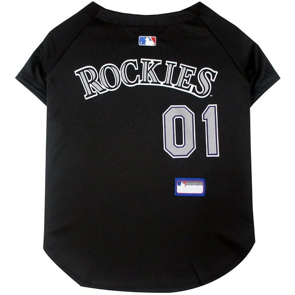 Pets First MLB Colorado Rockies Mesh Jersey for Dogs and Cats - Licensed Soft Poly-Cotton Sports Jersey - Large