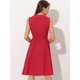 thumbnail image 3 of Vestidos de verano para mujer Vestido sin mangas de algodón con cuello plano de verano Rojo S, 3 of 6