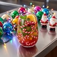 thumbnail image 6 of Christmas Glass Cups, Peppermint Candy Cane Pattern Drinking Tumbler, Clear Glass Cup for Xmas Holiday Table Setting, Christmas Glassware for Home Party, Red, 6 of 6